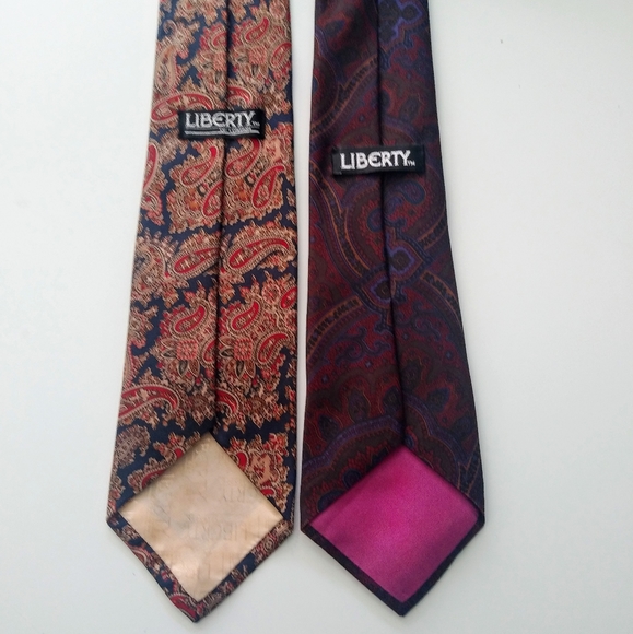 VTG Liberty 100% Silk Tie Duo Made in England - Picture 1 of 5